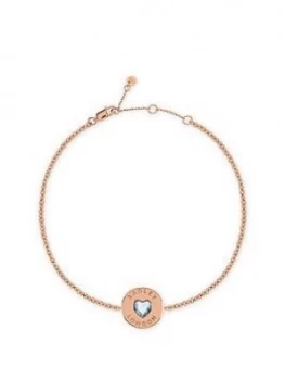 image of Radley Rose Gold Plated Sterling Silver Crystal Heart Ladies Bracelet