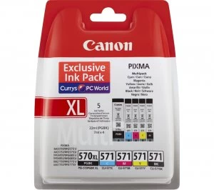 Image of Canon PGI570XL Black and CLI571 Tri Colour Ink Cartridge