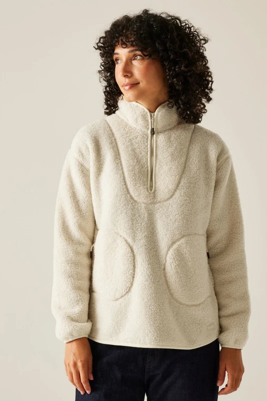 Image of Womens half-zip fleece Regatta Frankie Borg Blanc Female 44