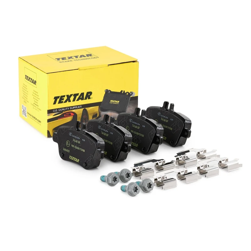 Image of TEXTAR 2484803 Brake pad set Q+ prepared for wear warning indicator, with accessories, with brake caliper screws Brake Pad Set,disc brake (402)