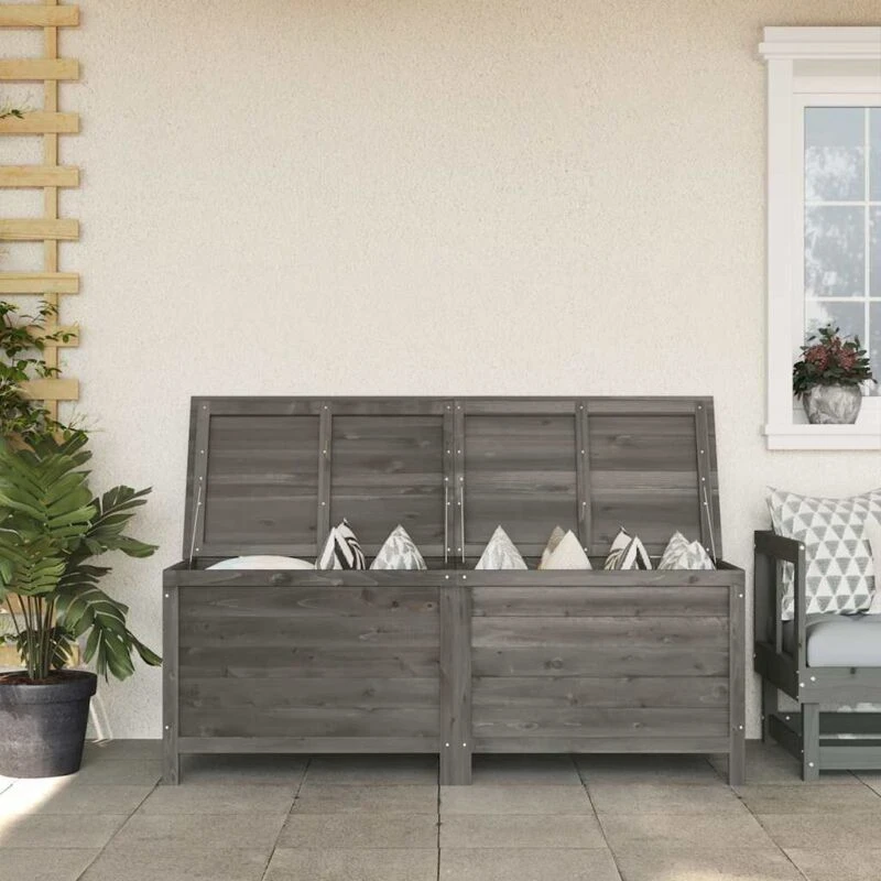 Image of vidaXL Garden Storage Box Anthracite 150x50x56.5cm Solid Wood Fir, Grey 364758