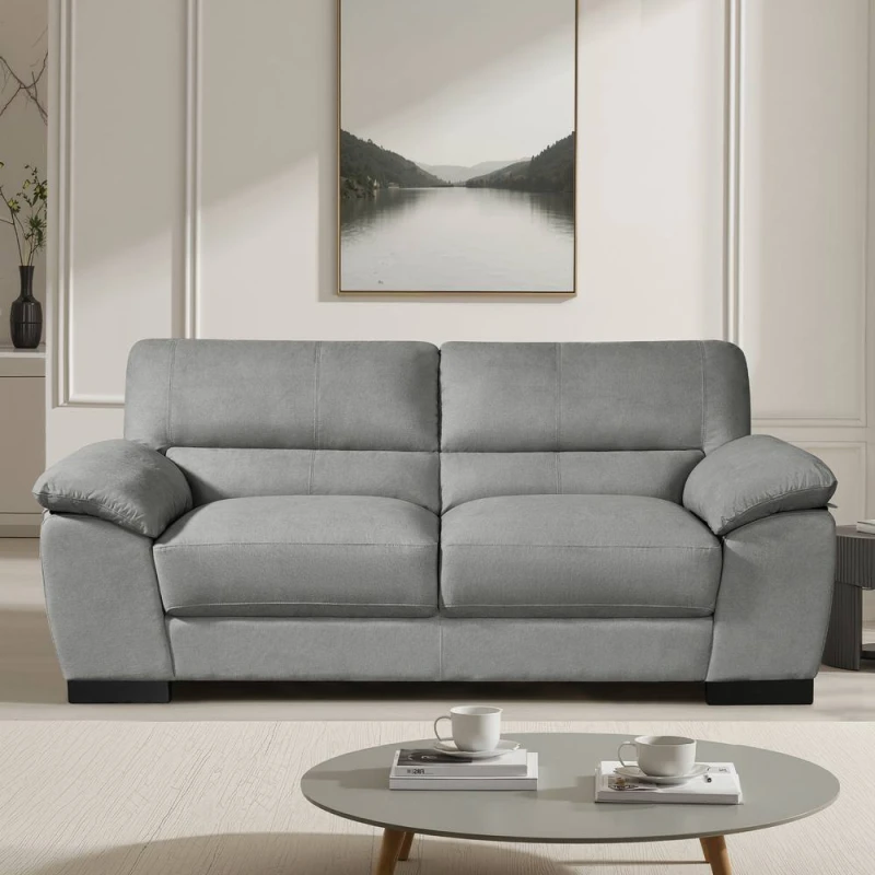 Image of Artemis Home Mellette 3 Seat Fabric Sofa in Grey Size: 3 Seater Grey Unisex 3 Seater