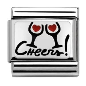 Image of Nomination CLASSIC Silvershine Plates Cheers Glasses Charm 330208/07