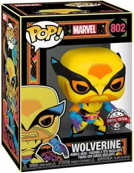 Image of Marvel X-Men POP! & Tee Box Wolverine (Blacklight) Size M