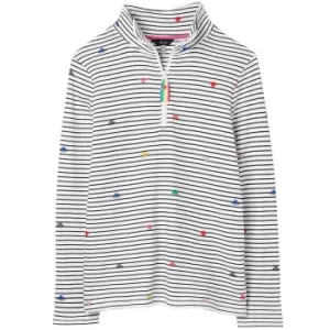 Image of Joules Womens Pip Print Casual Half Zip Sweatshirt Rainbow Bees Stripe 18