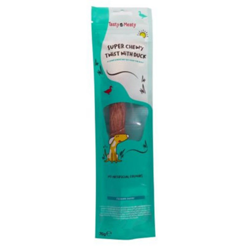 Image of Tasty & Meaty Mega Chewy Twist With Duck Dog Treat 70G (Pack Of 18)