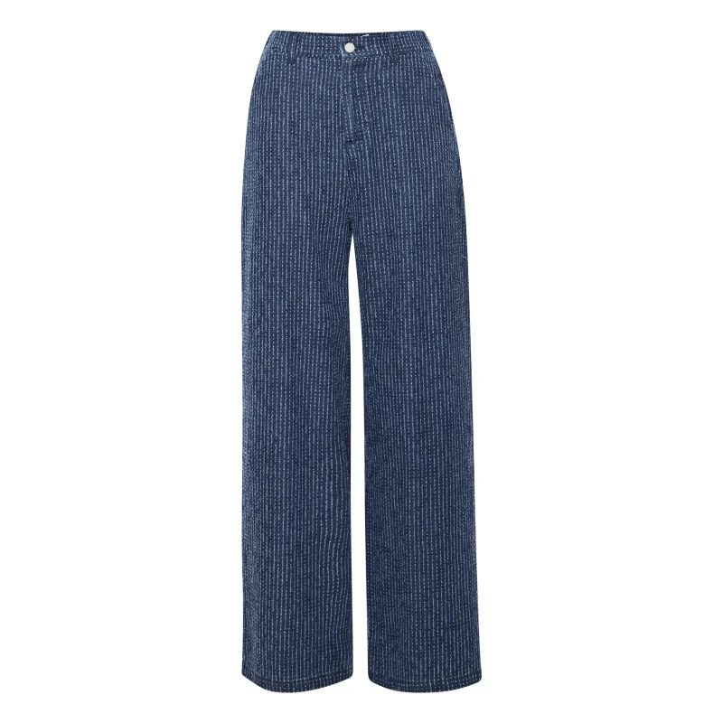 Image of b.Young Womens Trousers b.young Kanilla Dobby Denim Bleu Female 36