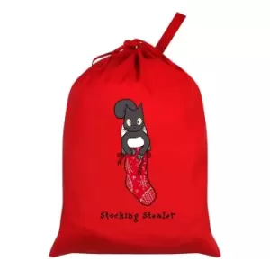 Image of Spooky Cat Stocking Stealer Santa Sack (One Size) (Red)