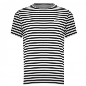 Image of Lacoste Striped T Shirt - White/Black GA3