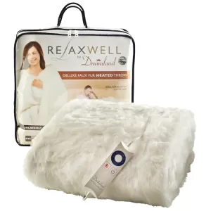 image of Relaxwell by Dreamland Intelliheat Faux Fur Heated Throw