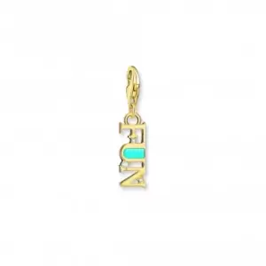 image of Charmista Turquoise Gold Plated Cold Enamel Fun Charm Pendant 2010-565-17