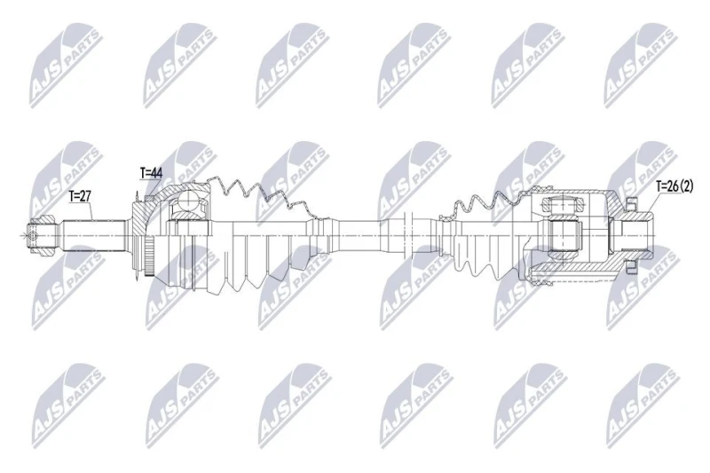 Image of NTY NPW-HY-674 Drive shaft Manual Transmission, Front Axle Right Drive Shaft (13)