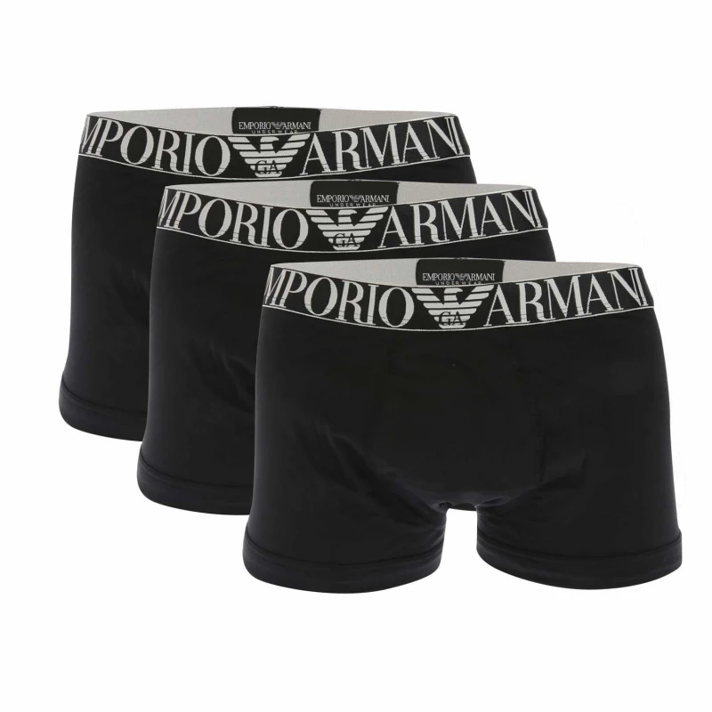 Image of Emporio Armani 3-pack Trunk Black White Black male