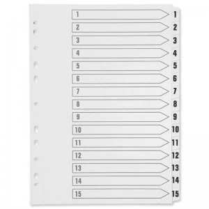 Image of Q Connect Index 1-15 Polyprop White
