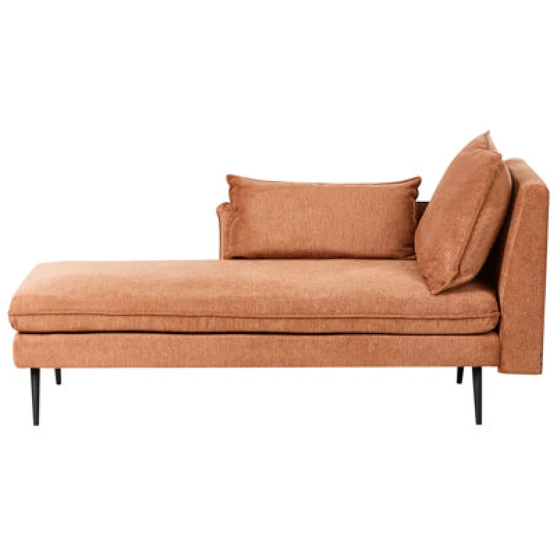 Image of Beliani Right-Hand Chaise Lounge Yerres Fabric Orange