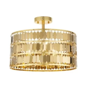 Image of Eldora 3 Light Flush Light Gold Effect Plate, E14