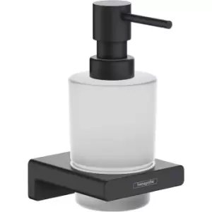 image of Hansgrohe AddStoris Liquid Soap Dispenser Matt in Black Glass