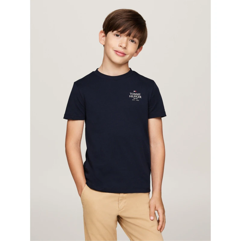 Image of Tommy Hilfiger TH LOGO PUFF PRINT REG TEE SS Regular Fit T-Shirts 4Y Blue 59884818135