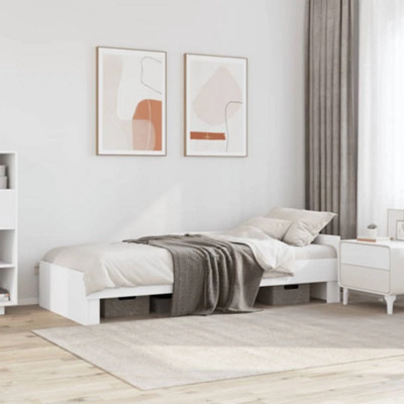 Image of VIDAXL Vidaxl - Bed Frame without Mattress White 75x190cm Small Single Engineered Wood 8721102822087