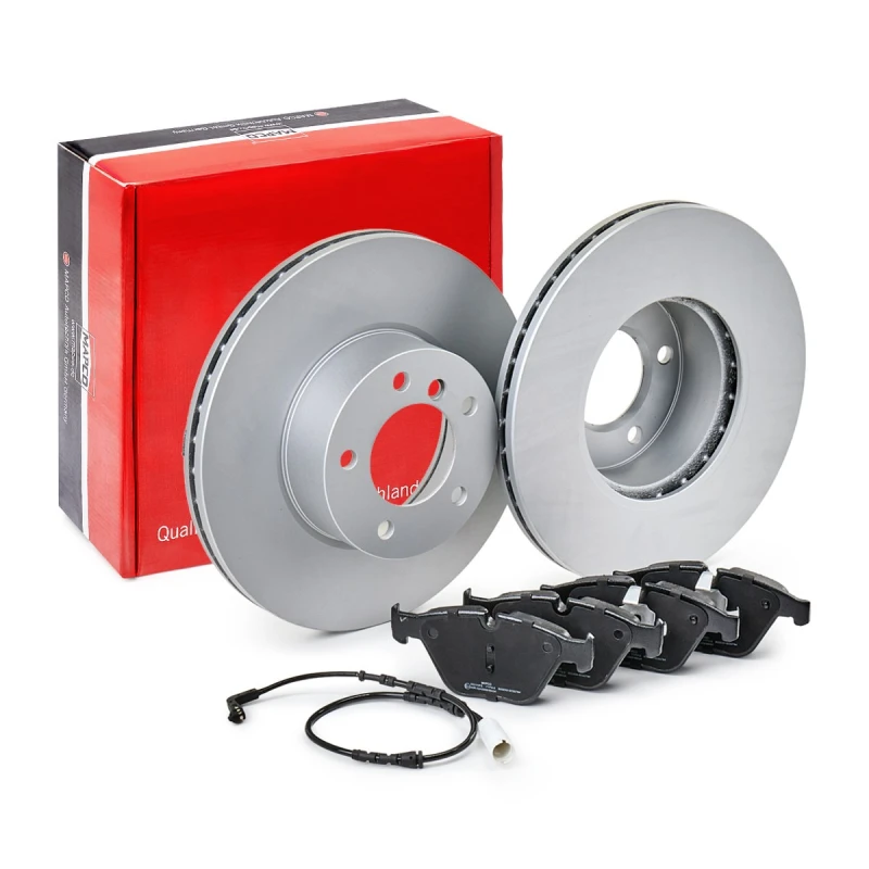 Image of MAPCO 47763HPS Brake disc and pads set Front Axle, Brake Disc Type: Vented, incl. wear warning contact Brake Set,disc brakes (3405)