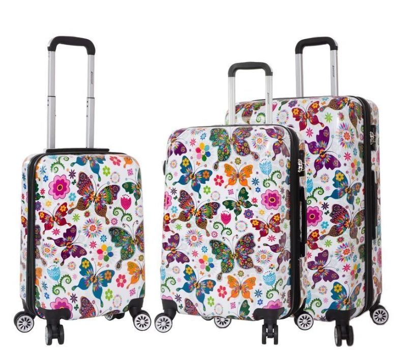 Image of Infinity Leather Hard Shell Butterfly Print Cosmetic Bag Multicolor Unisex