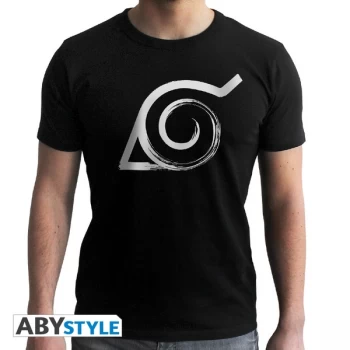 Image of Naruto Shippuden - Konoha Mens Large T-Shirt - Black
