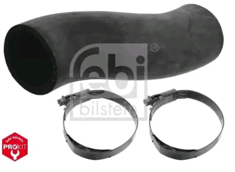 Image of FEBI BILSTEIN 49100 Radiator Hose OE Turbo NEW, EPDM (ethylene propylene diene Monomer (M-class) rubber), with clamps EPDM (ethylene propylene diene M