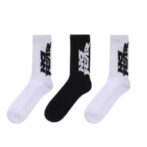 image of No Fear 3 Pack Logo Socks Mens - Multi