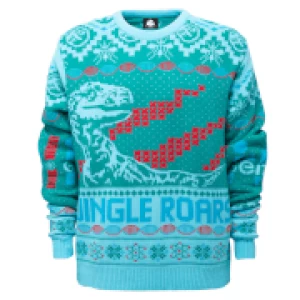 image of Jurassic Park Roars Knitted Jumper - Green - L