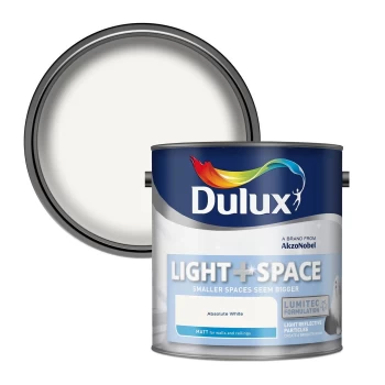 Image of Dulux Light & Space Absolute White Matt Emulsion Paint 2.5L
