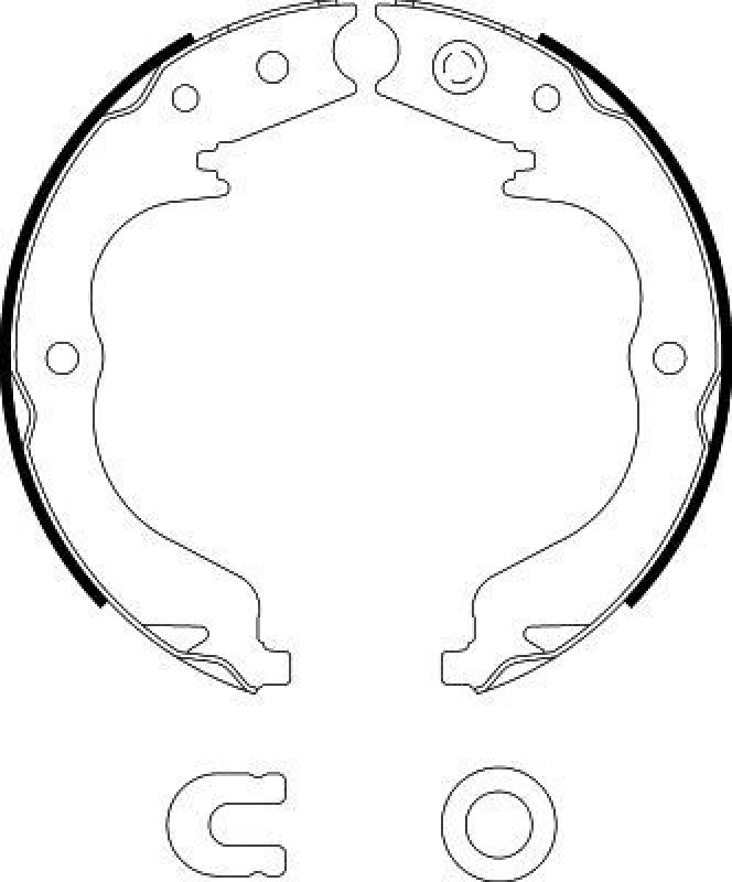 Image of HELLA Handbrake shoes HELLA 8DA 355 050-041