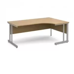 Image of Momento right hand ergonomic desk 1800mm - silver cantilever frame and