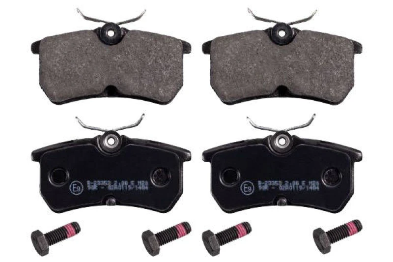 Image of SWAG 50 91 6167 Brake pad set Rear Axle, excl. wear warning contact, with bolts/screws Brake Pad Set,disc brake (402)