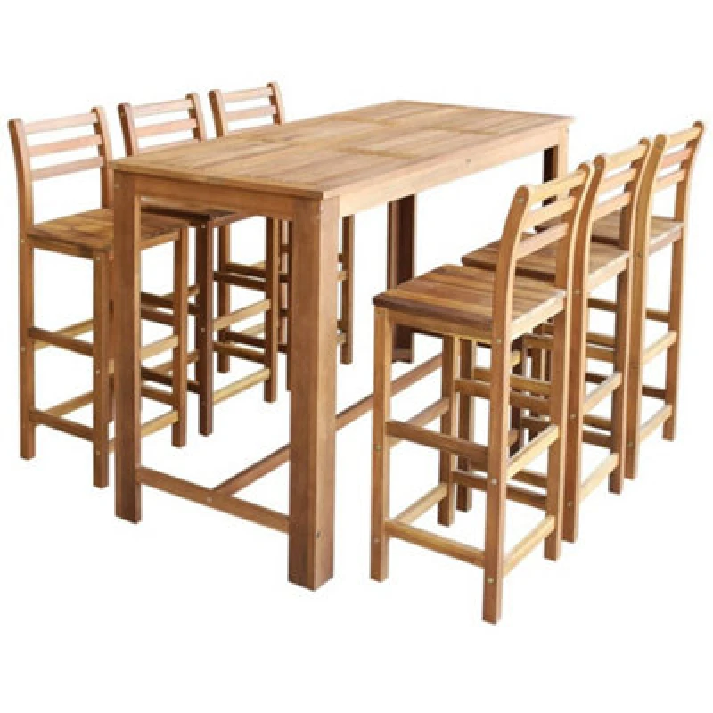 Image of VIDAXL Bar Table and Chair Set 7 Pieces Solid Acacia Wood vidaXL 246671