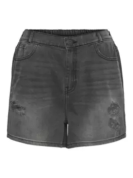 image of NOISY MAY High Waisted Destroyed Denim Shorts Women Black