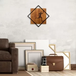 Image of Running Walnut Black Decorative Wooden Wall Accessory