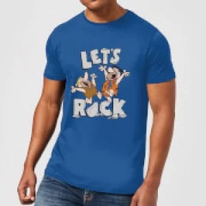 The Flintstones Let's Rock Mens T-Shirt - Royal Blue - S