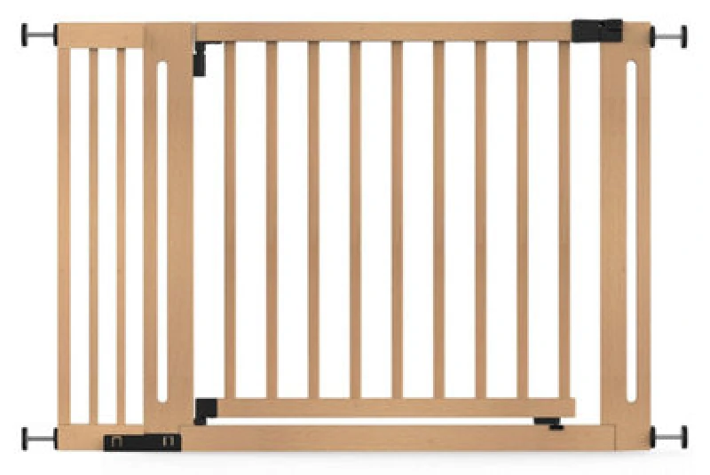 Image of Safetots Wooden Elegance Gate, Natural, 115Cm - 123Cm, Pressure Fit Safety Gate, 73Cm Extra Wide Doorway, Easy Installation