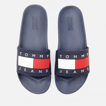 image of Tommy Jeans Womens Flag Pool Slide Sandals - Twilight Navy - UK 3.5