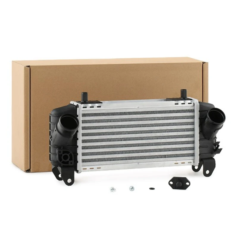 Image of RIDEX 468I0046 Intercooler Plastic, without accessories Aluminium, Plastic Intercooler,charger (468)