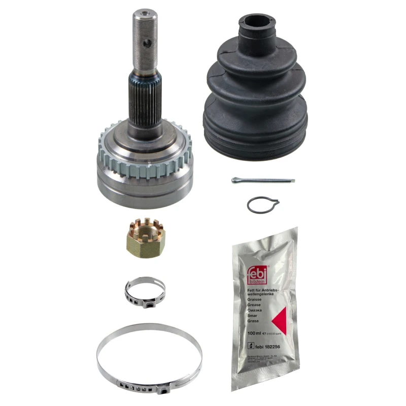 Image of FEBI BILSTEIN 194446 CV Joint Front Axle Left, with nut, with grease Joint Kit,drive shaft (5)