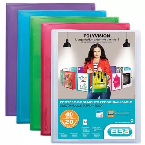 image of Original Elba Polyvision A4 Display Book Polypropylene 20 Clear Pockets Clear Single