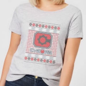 Image of DC Cyborg Knit Womens Christmas T-Shirt - Grey - 3XL
