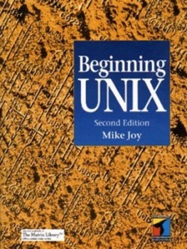 Image of Beginning Unix by Mike Joy Paperback