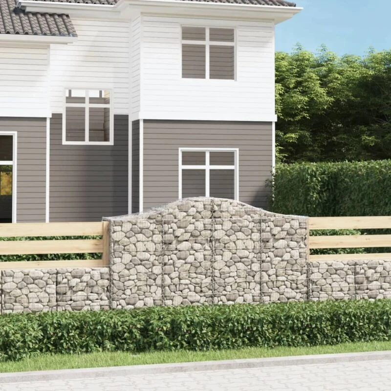 Image of VIDAXL Vidaxl - Arched Gabion Baskets 8 pcs 200x50x120/140cm Galvanised Iron 8720845562502