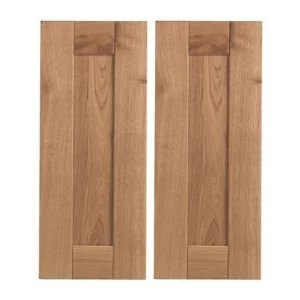 Image of Cooke Lewis Chesterton Solid Oak Tall corner wall door W625mm Set of 2