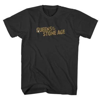 Image of Queens Of The Stone Age - Bullet Shot Logo Unisex Large T-Shirt - Black