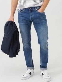 Image of Replay Jondrill Skinny Fit Vintage Wash Jeans - Mid Blue Size 38, Length Long, Men