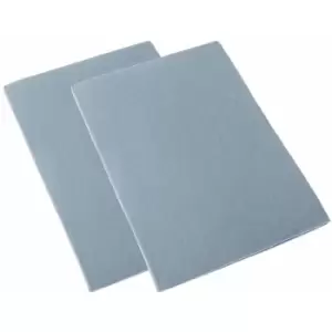 Image of Blue Brushed Cotton Fitted Cot Sheet Pair 100% Cotton, 70 x 140cm - Blue - Homescapes