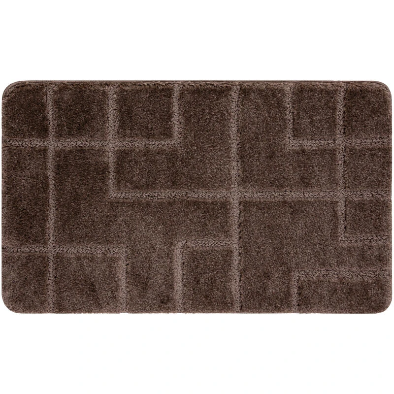 Image of RUGSX Bathroom rug SUPREME LINES, non-slip, soft - brown brown 60x100cm KPL315